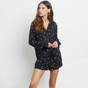 Rails Kellen All Over Hearts Print Long-Sleeve Shorts Pajama Set Size XL